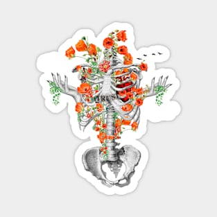 Floral SKELETON Magnet