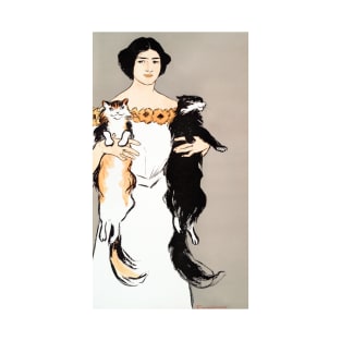 Woman holding cats (1897) by Edward Penfield. T-Shirt