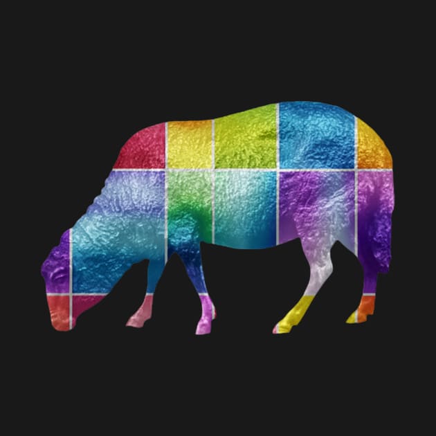 Modern geometric rainbow sheep by Geomhectic