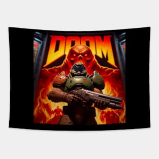 Doom Guy Portal to Hell Tapestry