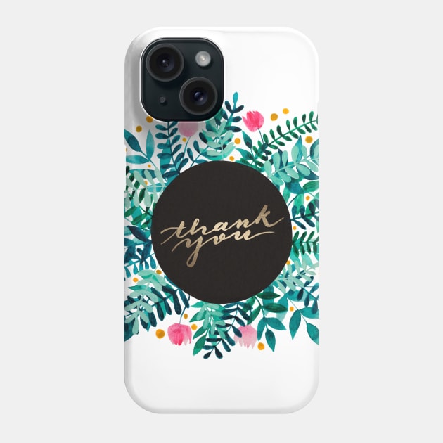 Thank you florals - green and pink Phone Case by wackapacka