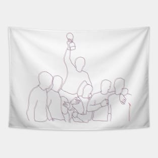 England 1996 World Cup Minimalist Line Art Tapestry