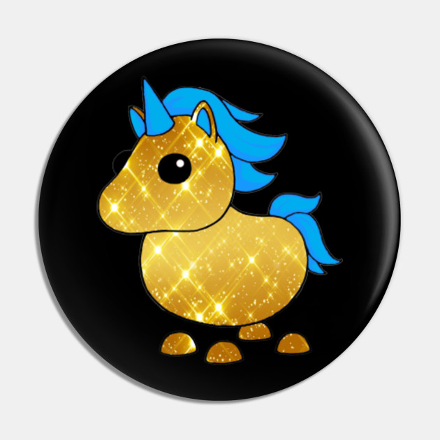 Roblox Adopt Me Golden Unicorn Roblox Pin Teepublic - roblox adopt me golden unicorn