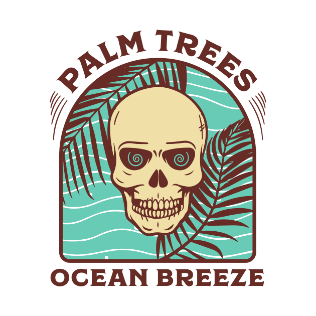 Palm Trees Ocean Breeze Skeleton by waltzart