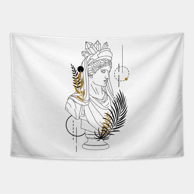 Demeter Goddess of the harvest, agriculture, fertility and sacred law Tapestry by Wisdom-art