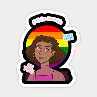 Pride Month with rainbow sun backround Magnet