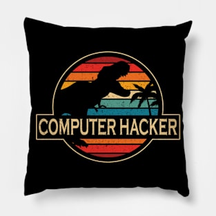 Computer Hacker Dinosaur Pillow