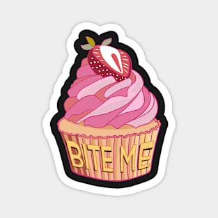 Pink Bite Me Cup Cake Magnet