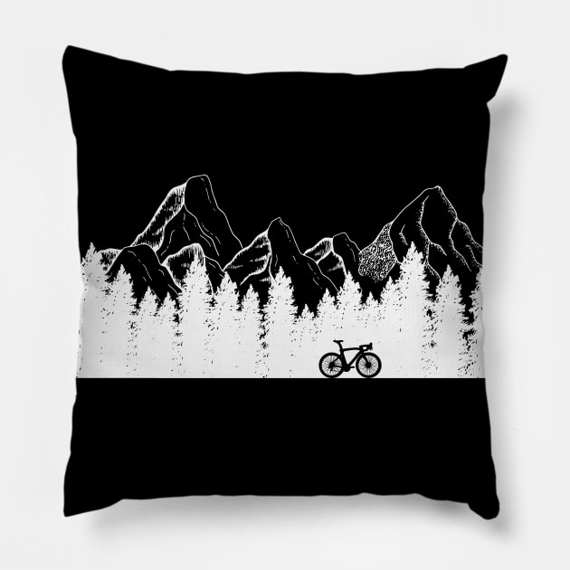 Cycling in the Mountains Shirt, Bikes and Mountains, Riding in the Mountains, California Mountains Cycling, Outdoor Cycling, Nature Cycling Pillow by CyclingTees