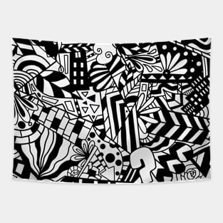 Black and white art abstract pattern Tapestry