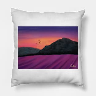 The sunset. Artwork by Annalisa Amato Pillow