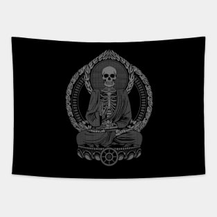 Starving Buddha Charcoal Tapestry