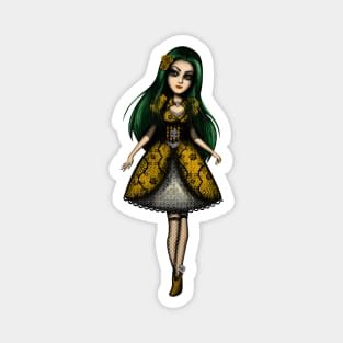 Fantasy Green and Yellow Girl Magnet