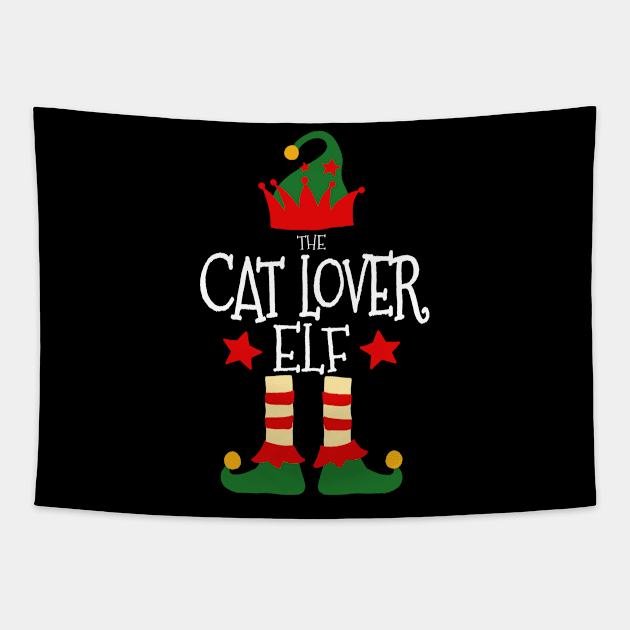 Cat Lover Elf Matching Family Group Christmas Party Pajamas Tapestry by uglygiftideas