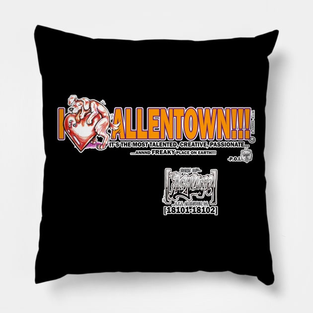 I LOVE ALLENTOWN - ASYLUM TEE 1 Pillow by DHARRIS68