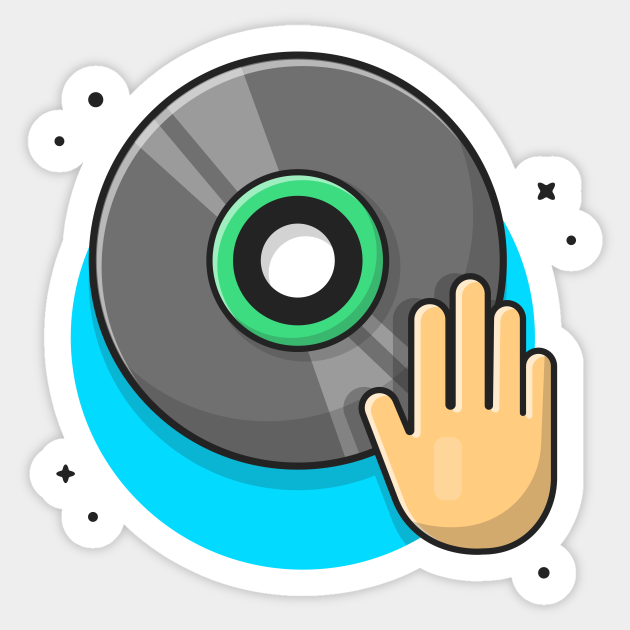 Vinyl Disk Music with Hand DJ Music Cartoon Vector Icon Illustration - Vinyl - Sticker | TeePublic Vinyl Disk Music with Hand DJ Music Cartoon Vector Icon Illustration - Vinyl - Sticker | TeePublic
