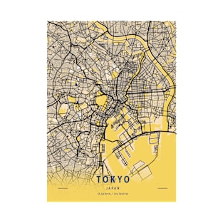 Tokyo - Japan Yellow City Map T-Shirt