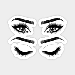 Eyes with long eyelashes and brows Magnet