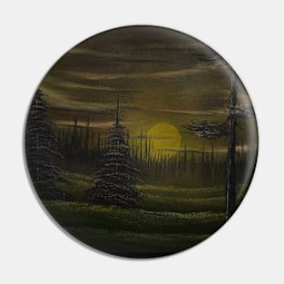 Evergreens in the Moonlight Pin