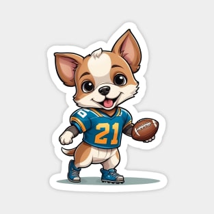 Cute Puppy Playing Football Magnet