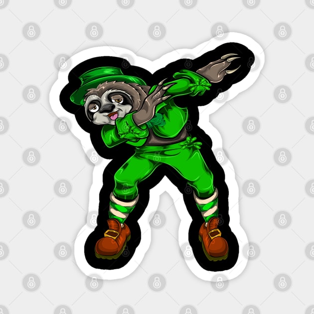 Sloth Dabbing Green St Patricks Day Magnet by ShirtsShirtsndmoreShirts