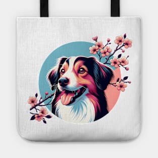 Nederlandse Kooikerhondje's Springtime Cherry Blossom Joy Tote