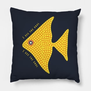 Yellow mosaic angelfish fish Pillow