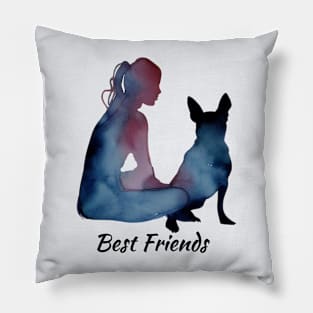 Best Friends Frenchie Pillow