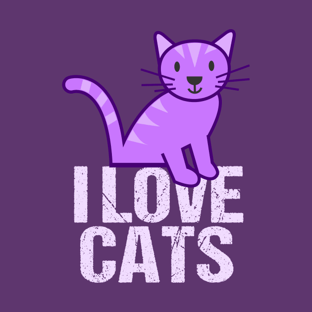 I Love Pretty Purple Cats by epiclovedesigns