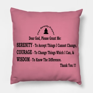 The Serenity Prayer - Wall Art with Black Font Pillow