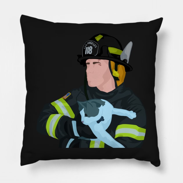 Evan 'Buck' Buckley | 911 Pillow by icantdrawfaces