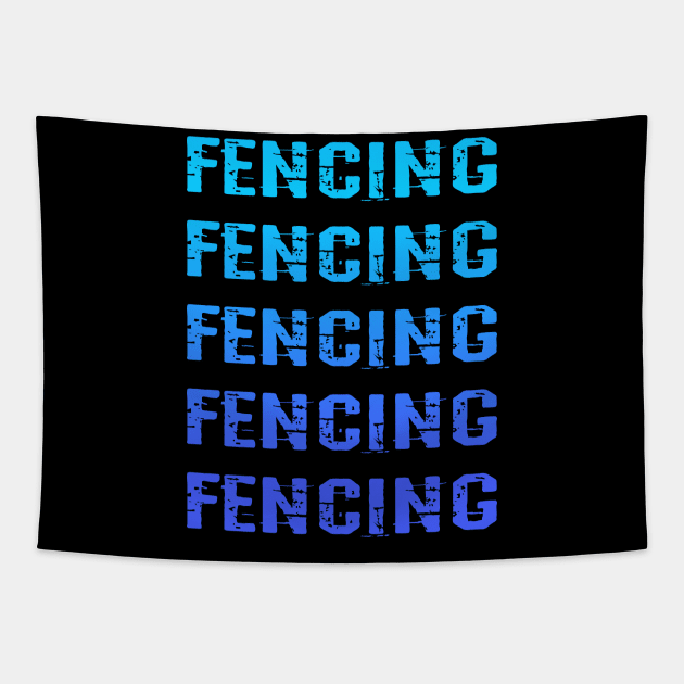 Mom, fencer. Funny quote. Coolest best most awesome fencer ever. The art of fencing. Badass fencing coach, instructor, mother. Gift for fencers. Draw your sword. Blue design Tapestry by BlaiseDesign