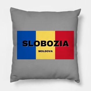 Slobozia City in Moldovan Flag Colors Pillow