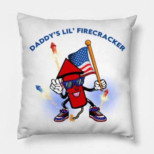 Daddy's Lil' Firecracker Kids 4th of July Pillow