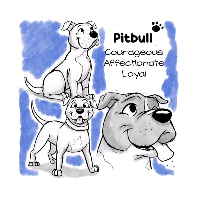 Pitbull T-Shirt by VAS Illustrates