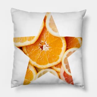 Orange Fruit Star Pillow