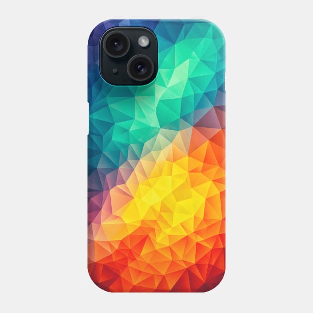 Abstract Polygon Multi Color Cubism Low Poly Triangle Design Phone Case by badbugs