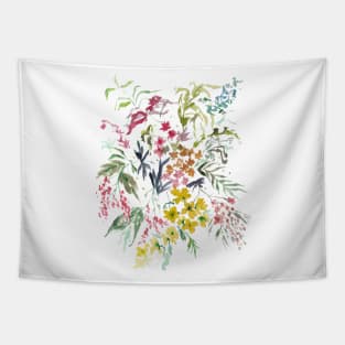 Botanical blooms watercolor Tapestry