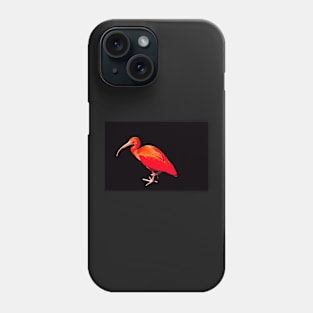 Scarlet ibis on a black background Phone Case