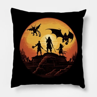 Epic Fantasy Skyline Design Pillow