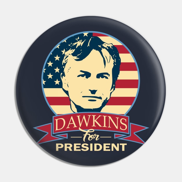 Richard Dawkins For President Pin by Nerd_art