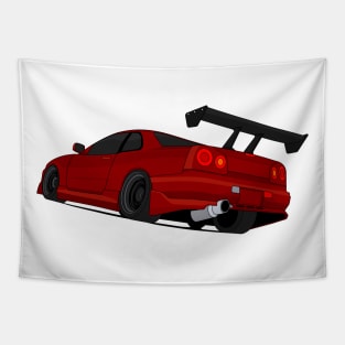 SKYLINE GTR R34 DARK-RED Tapestry