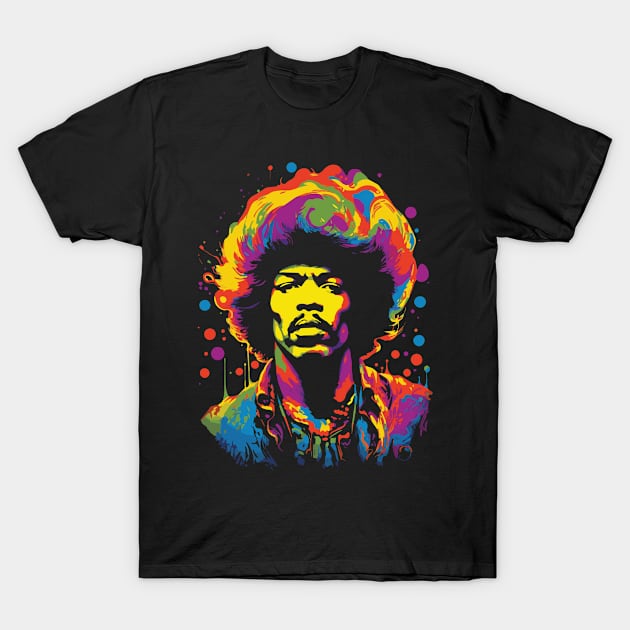 Discover Psychedelic Jimi Hendrix Vintage Rock Art - Jimi Hendrix Art - T-Shirt