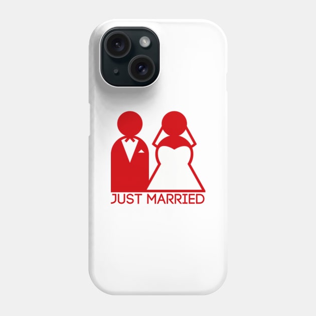 Just Married Newlyweds in Red Phone Case by TheDaintyTaurus