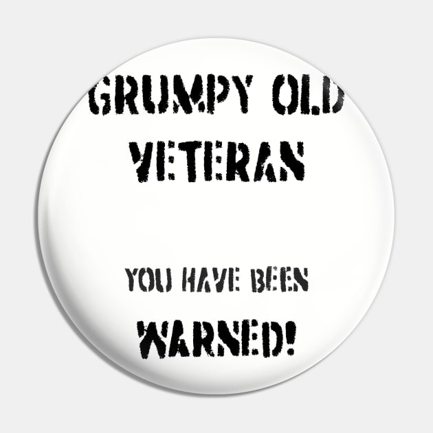 Grumpy Old Veteran Pin by BearCaveDesigns