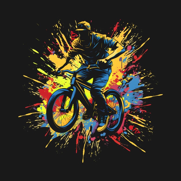 BMX Bike rider Paint splatter Style Design by FelippaFelder