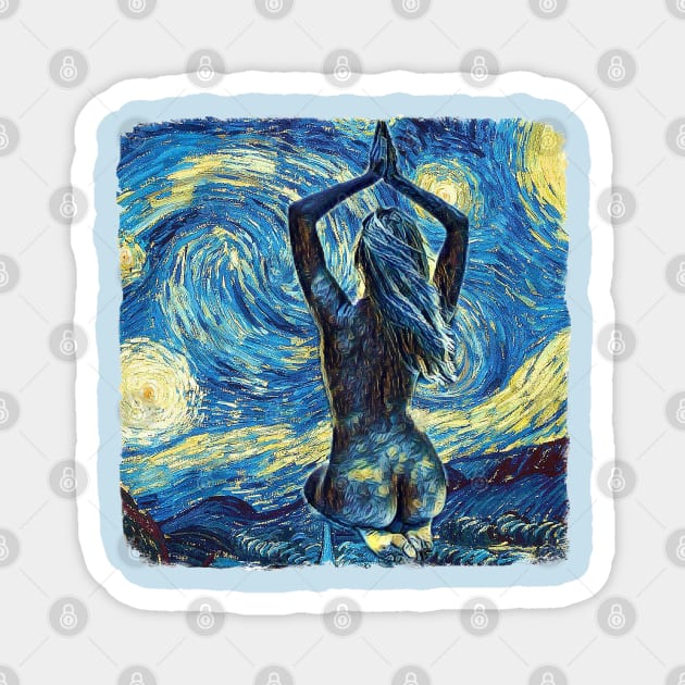 Yoga Van Gogh Style Magnet by todos