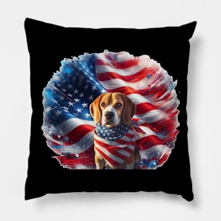 Patriotic Dogs of the United States of America - Beagle Pillow