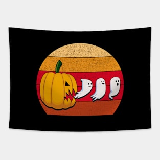 Funny Halloween ghost pumpkin costume Vintage style Tapestry