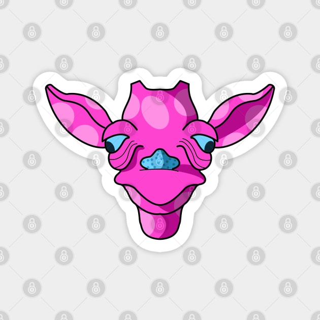 cute pinky baby giraffe face Magnet by dwalikur